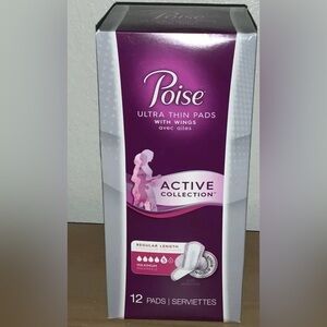 Poise active collection Ultra Thin Pads Purple Active Collection 12 count